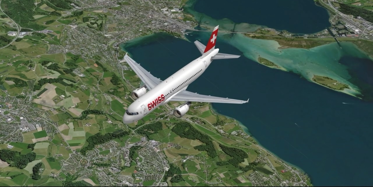 Flugzeug über der Innerschweiz