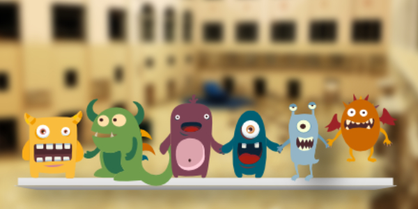Monster auf Hintergrund Uni